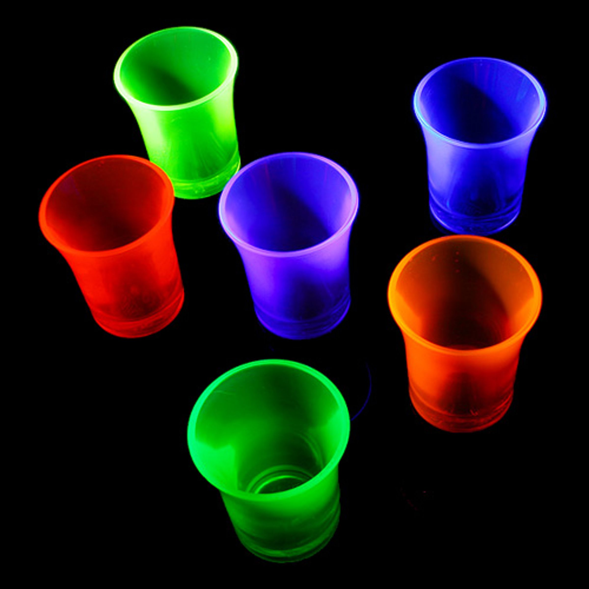 UV Neon Shotglas - 24-pack (Blandade färger)