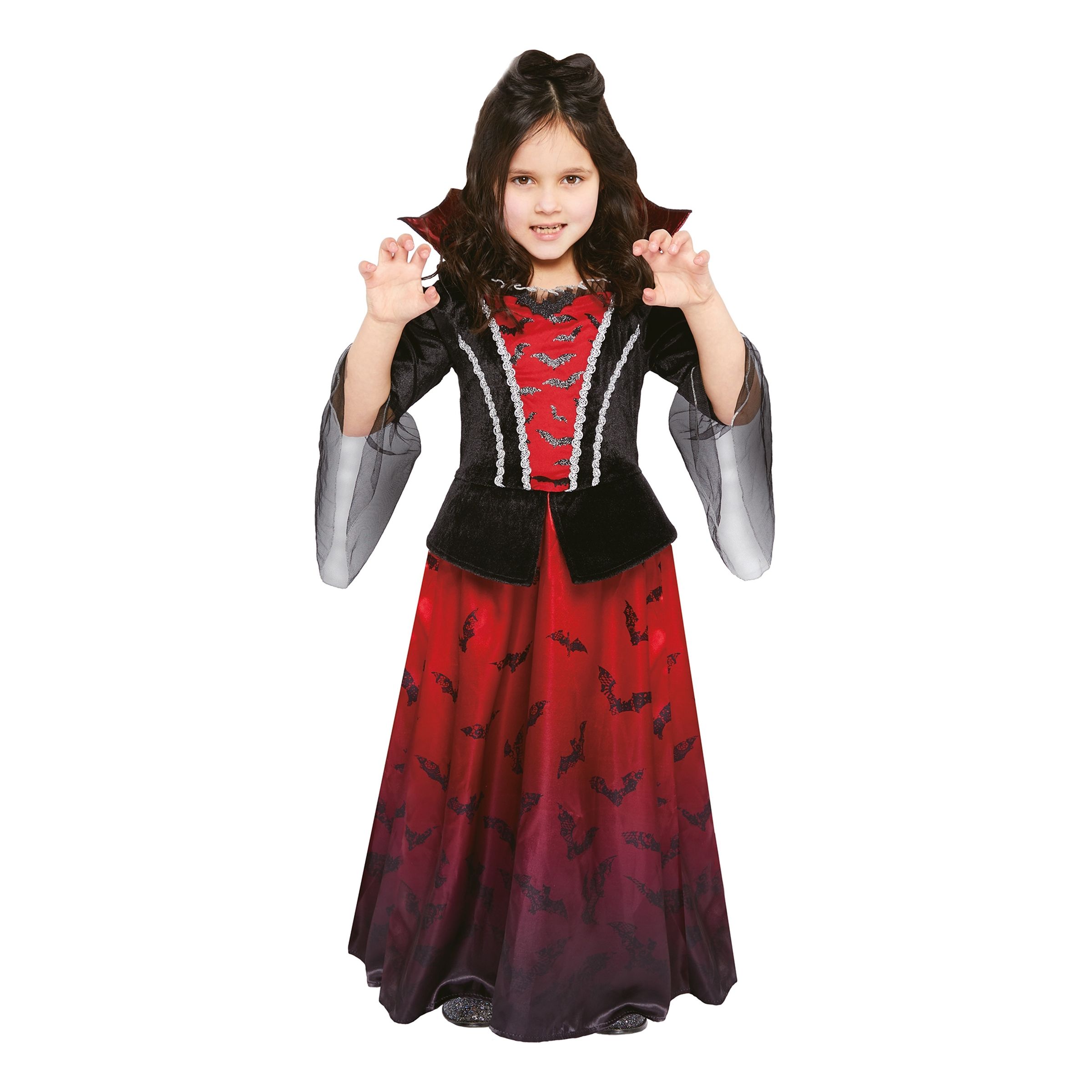 Läs mer om Vampyrklänning Barn Maskeraddräkt - Large