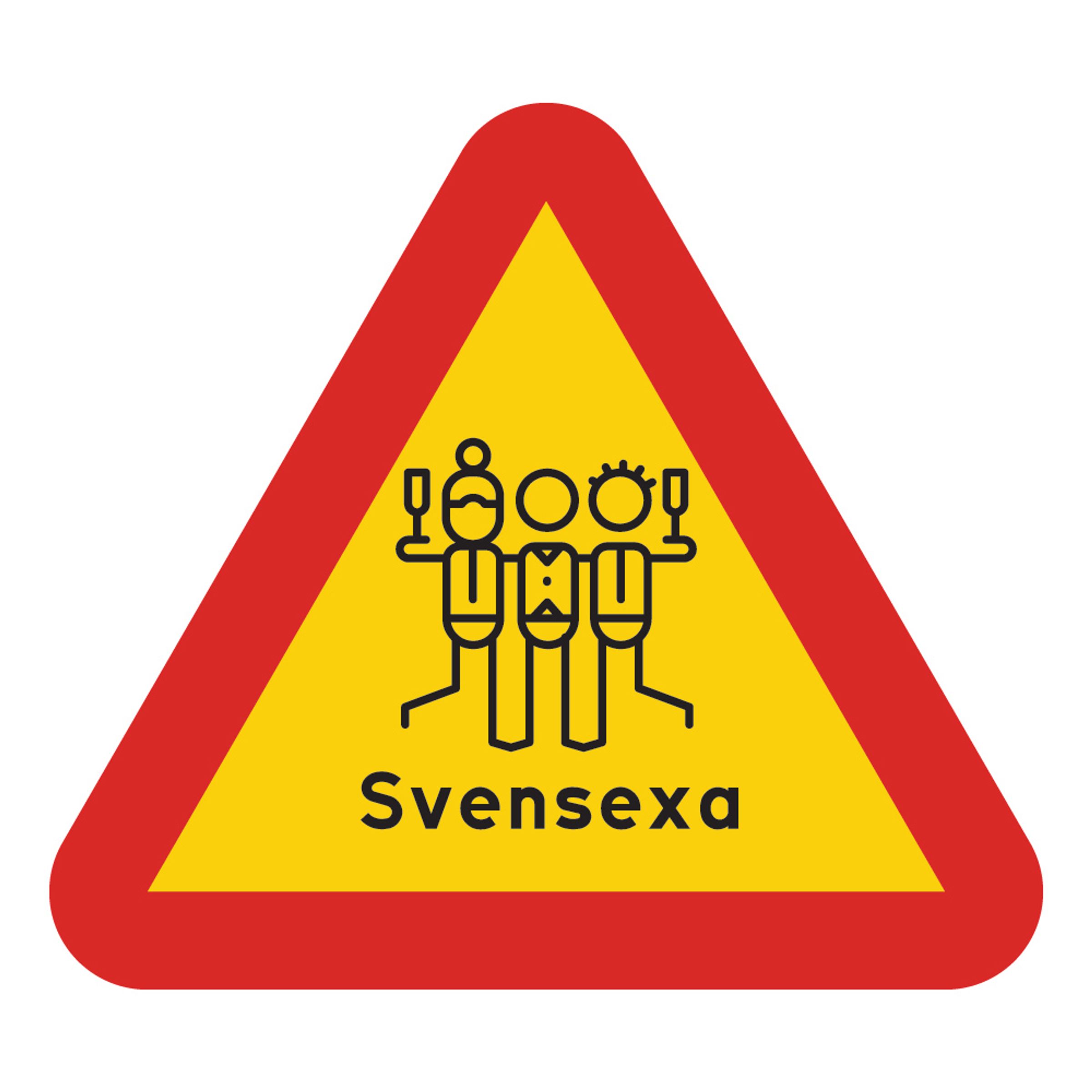 Varningsskylt Svensexa