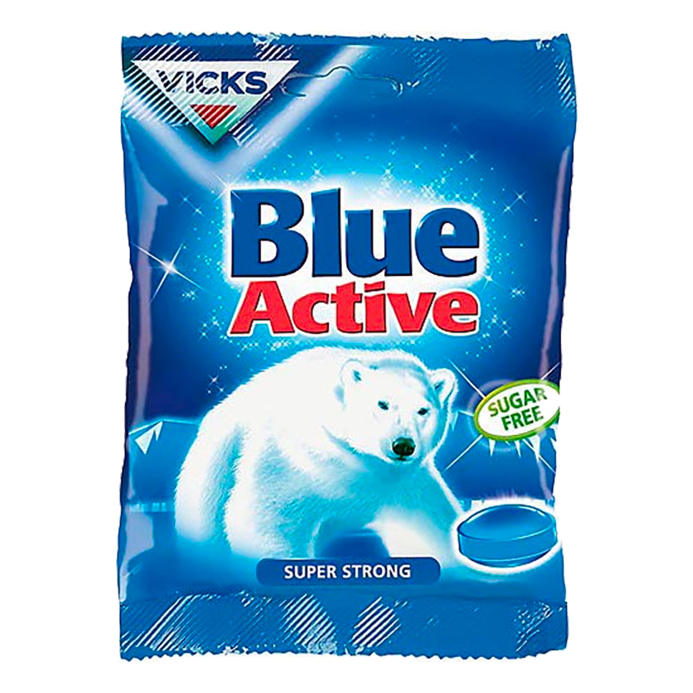 Läs mer om Vicks Blue Active Sockerfria Halstabletter - 72 gram