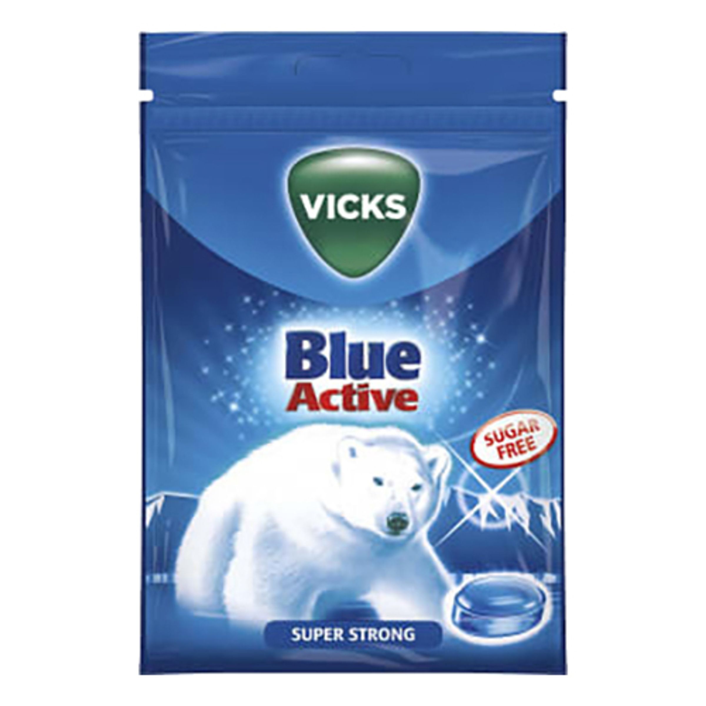 Läs mer om Vicks Blue Sockerfri Påse - 72 gram