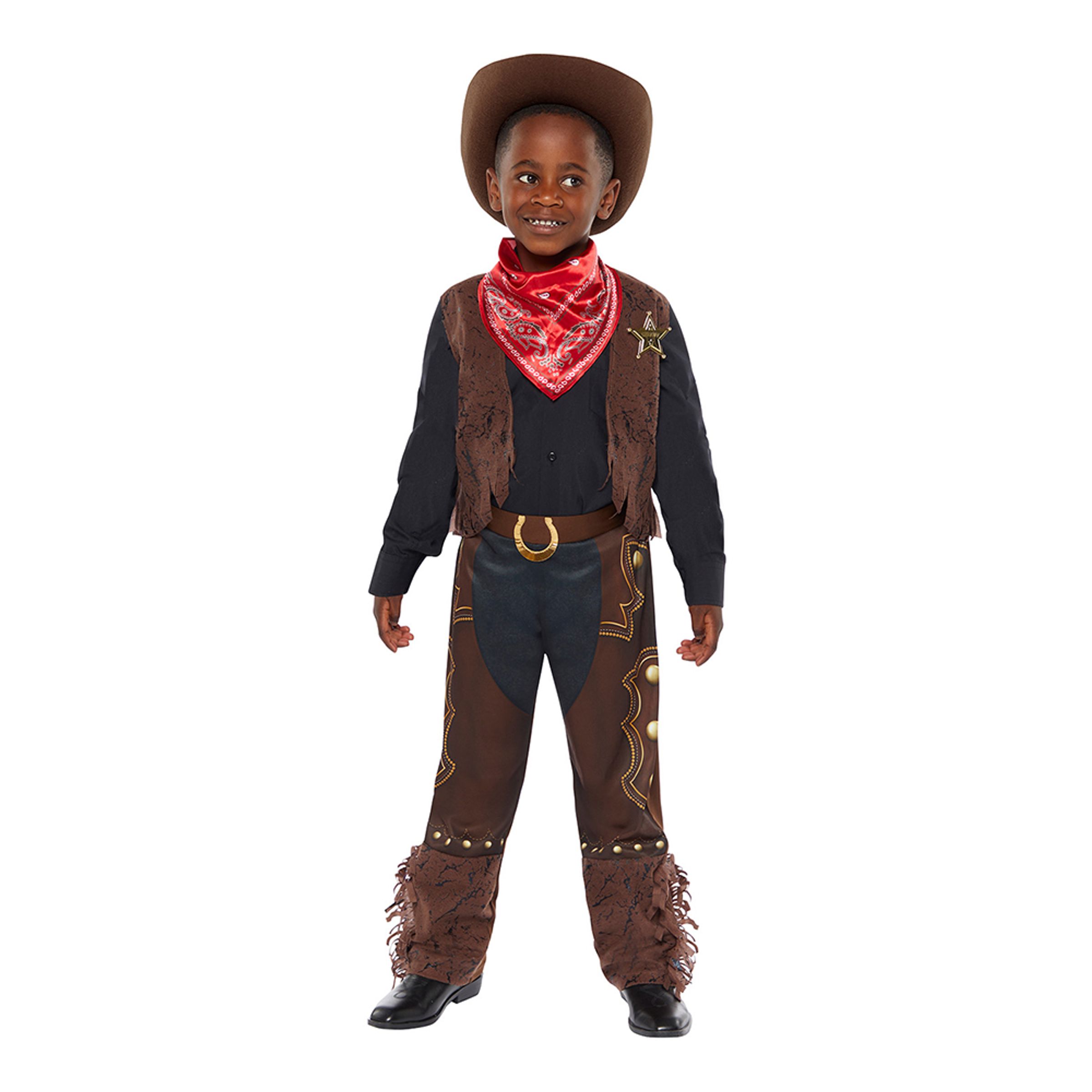 Vilda Västern Cowboy Barn Maskeraddräkt - Medium