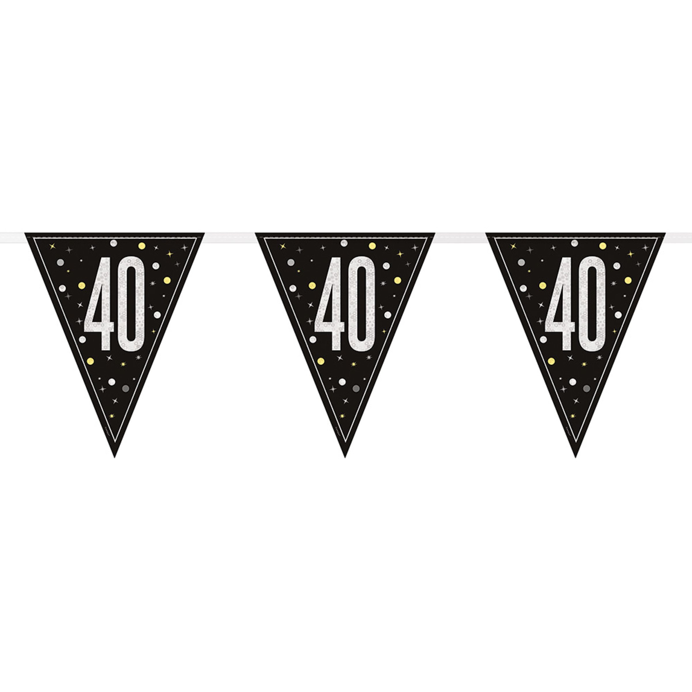Vimpelgirlang 40 Svart/Silver | Hem - Teman - Färger - Silver | Pryloteket
