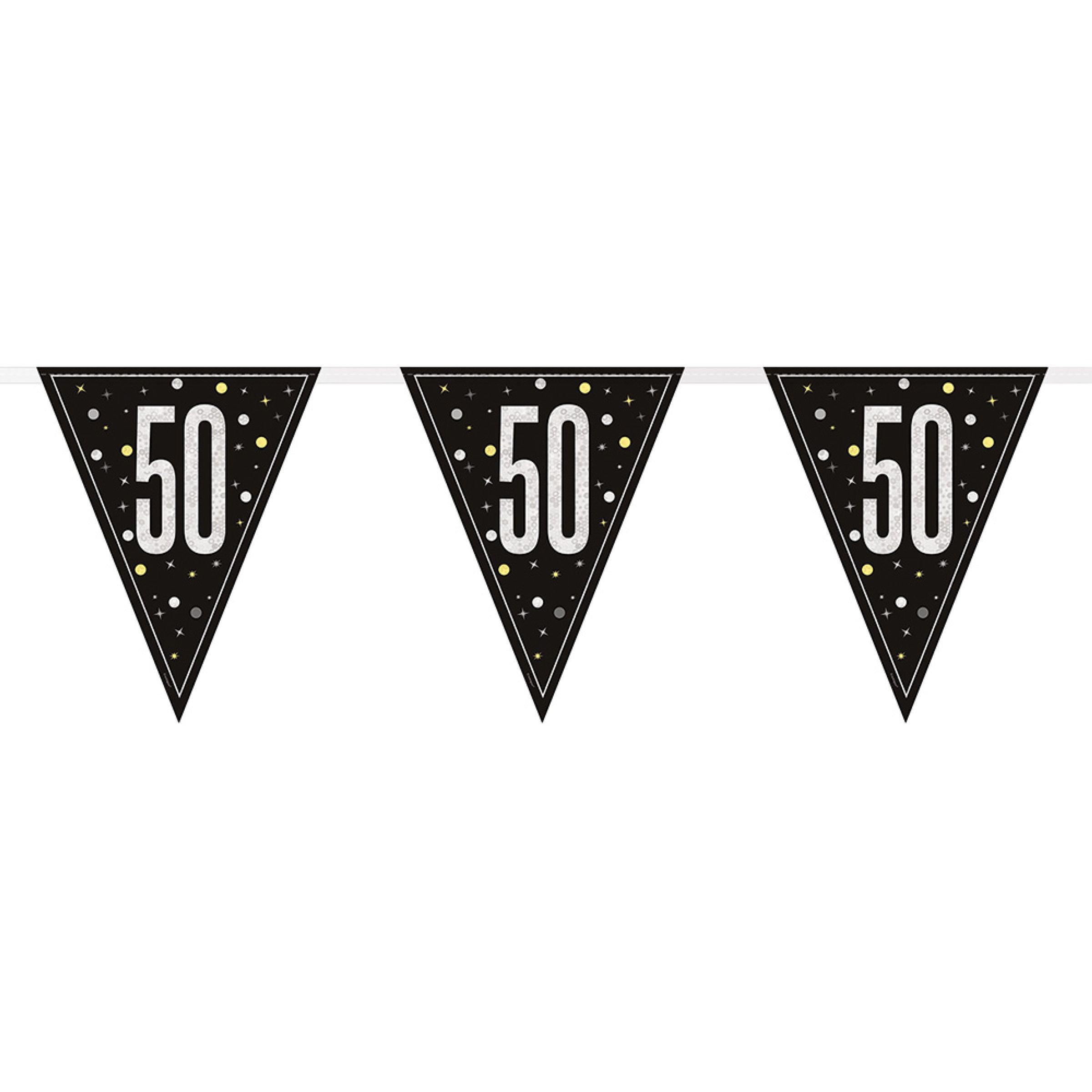 Vimpelgirlang 50 Svart/Silver | Hem - Teman - Färger - Silver | Pryloteket
