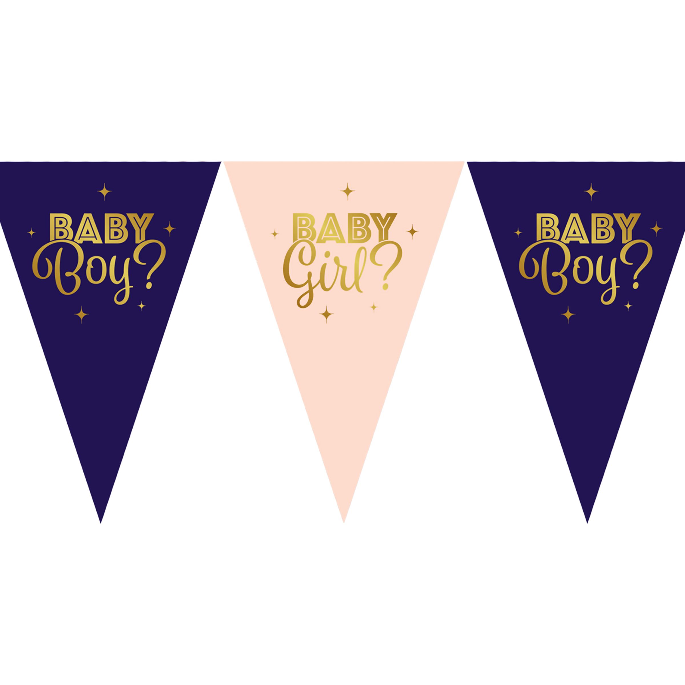 Vimpelgirlang Gender Reveal | Hem - Festartiklar - Festdekoration - Girlanger | Maskeradspecialisten