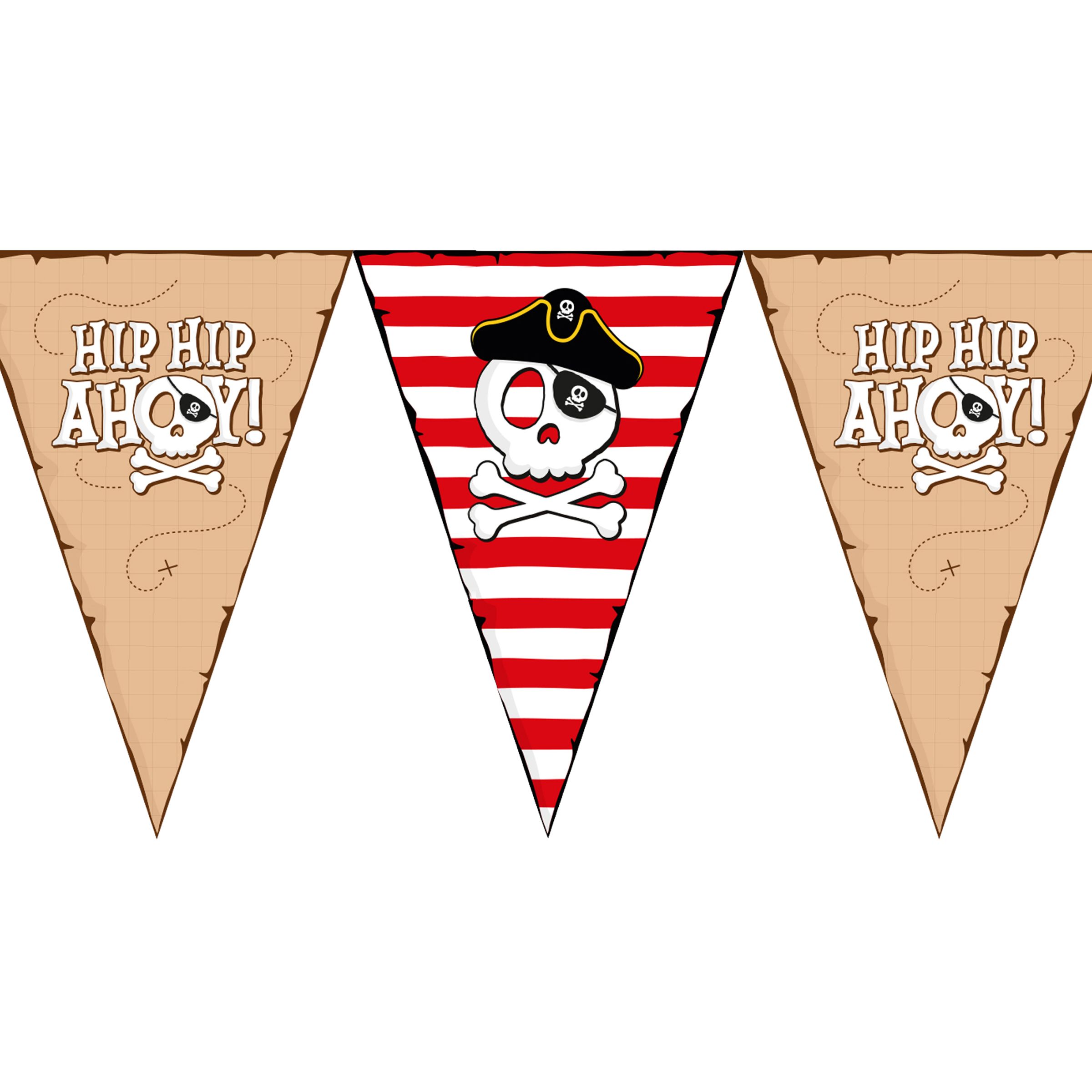 Vimpelgirlang Pirat Hip Hip Ahoy | Hem - Teman - Färger - Flerfärgad | Maskeradspecialisten