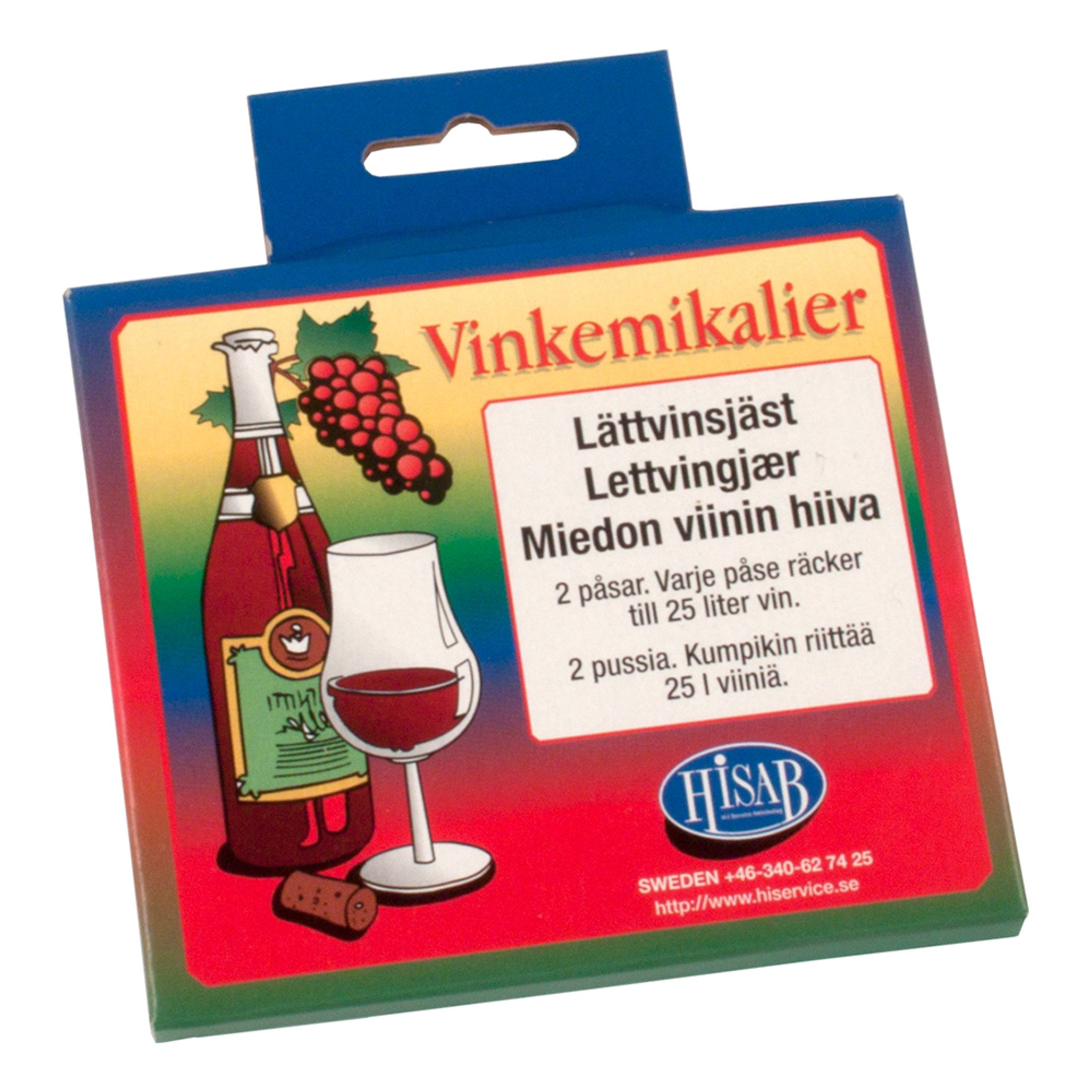 Vinkemikalier Lättvinsjäst - 2-pack