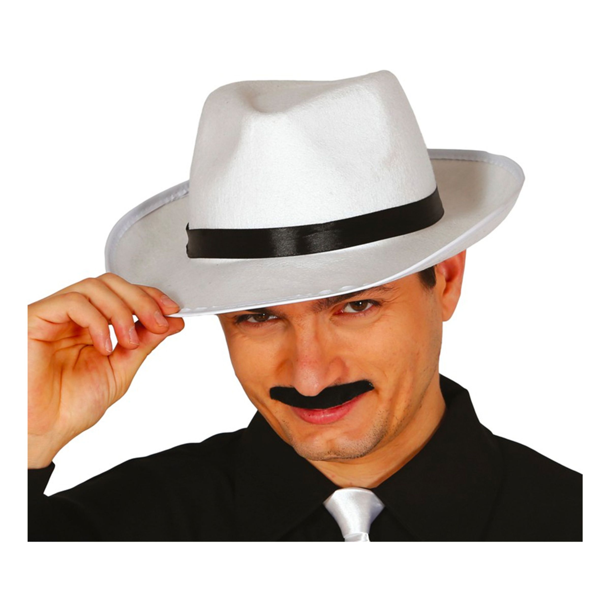 Vit Gangster Hatt - One size