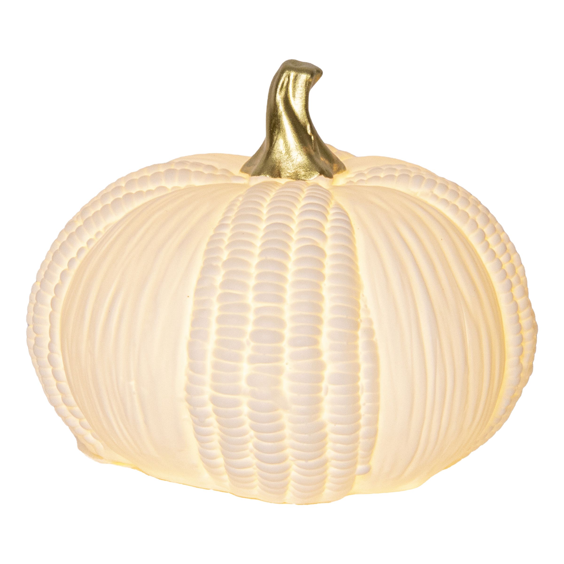 Vit Pumpa LED - 14 cm | Hem - Teman - Högtider - Halloween - Halloweendekorationer | Maskeradspecialisten