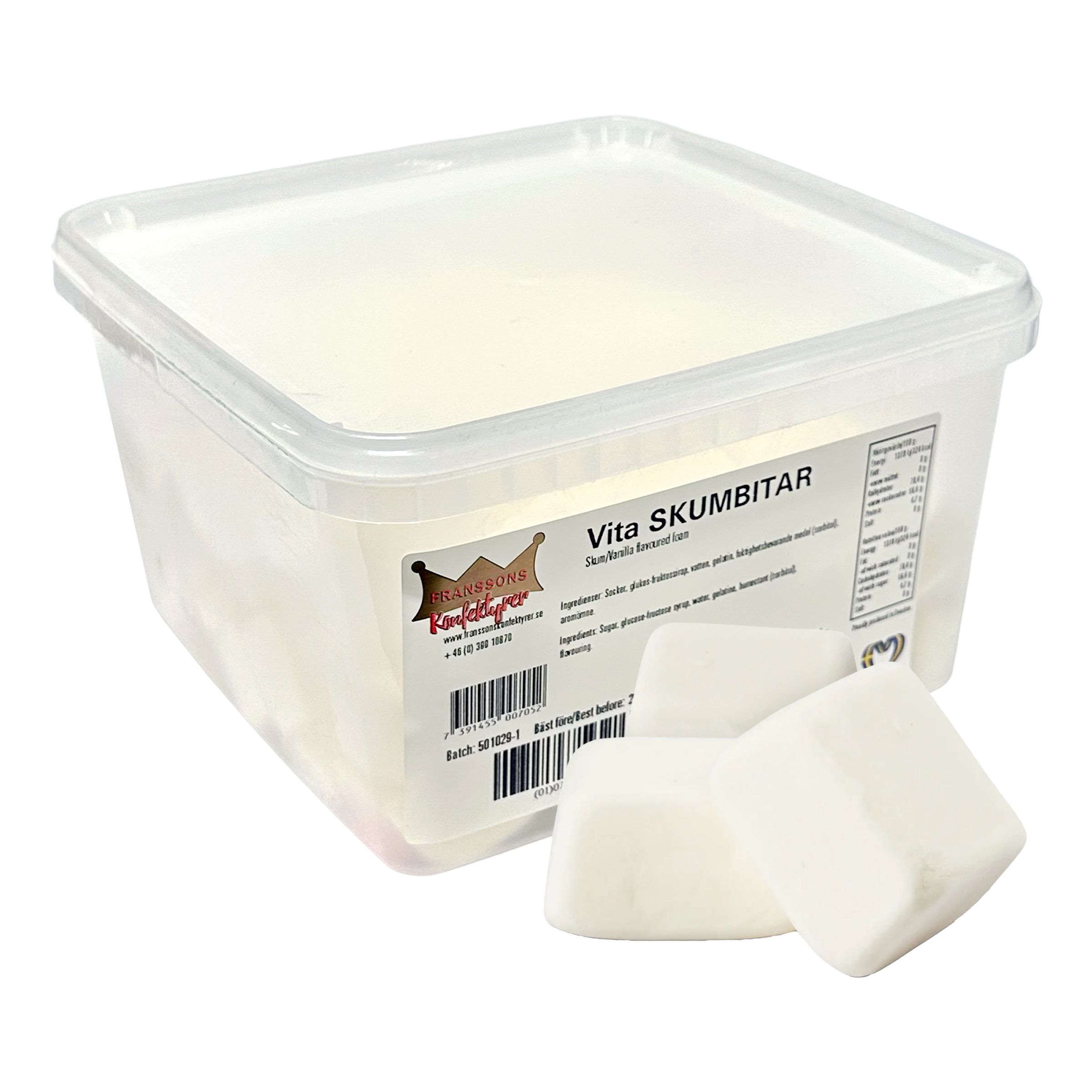 Hvide Skumbidder Økonomipakke - 1 kg