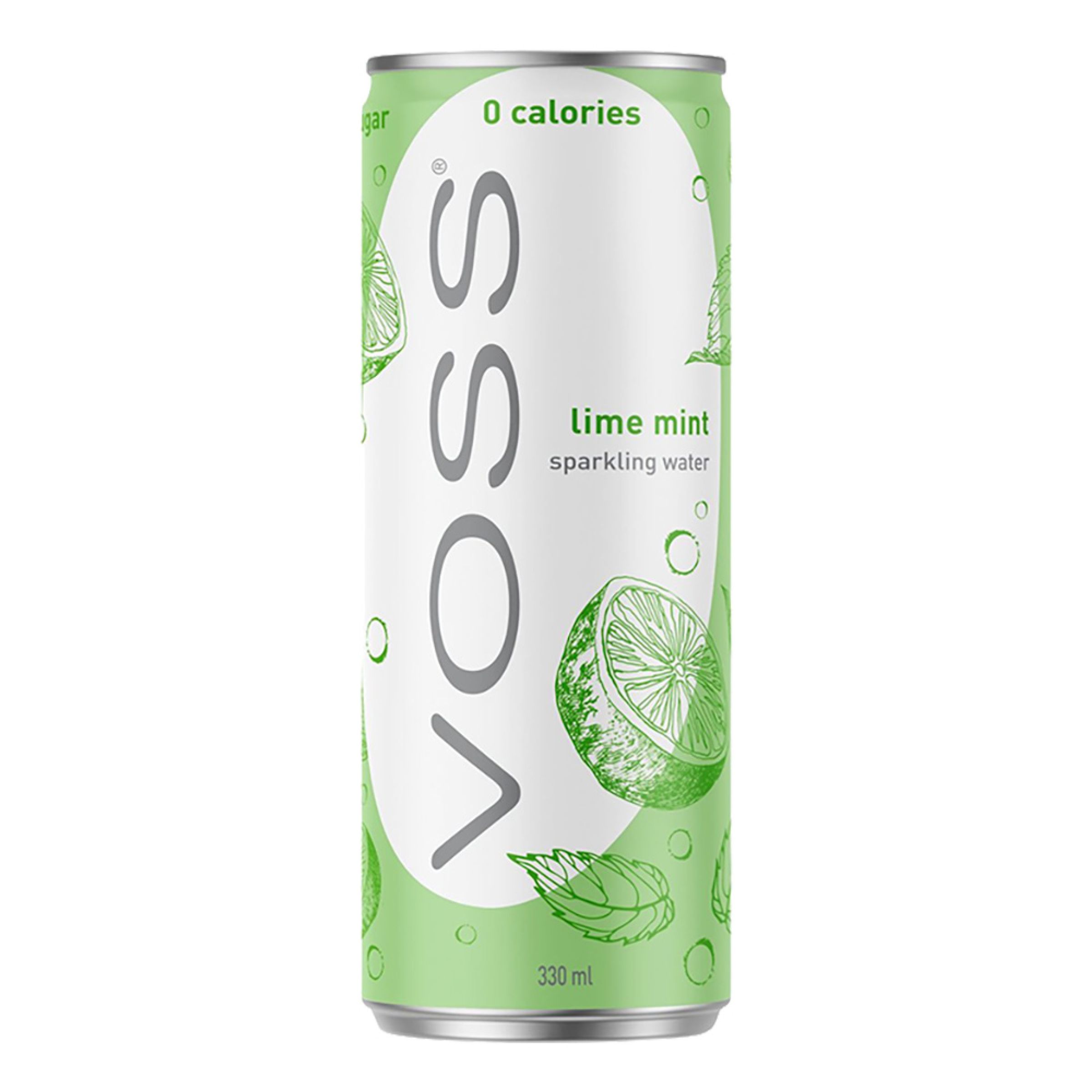 Voss Kolsyrat Vatten Lime Mint - 330 ml | Hem - Godis & Läsk - Dryck - Mineralvatten | Maskeradspecialisten