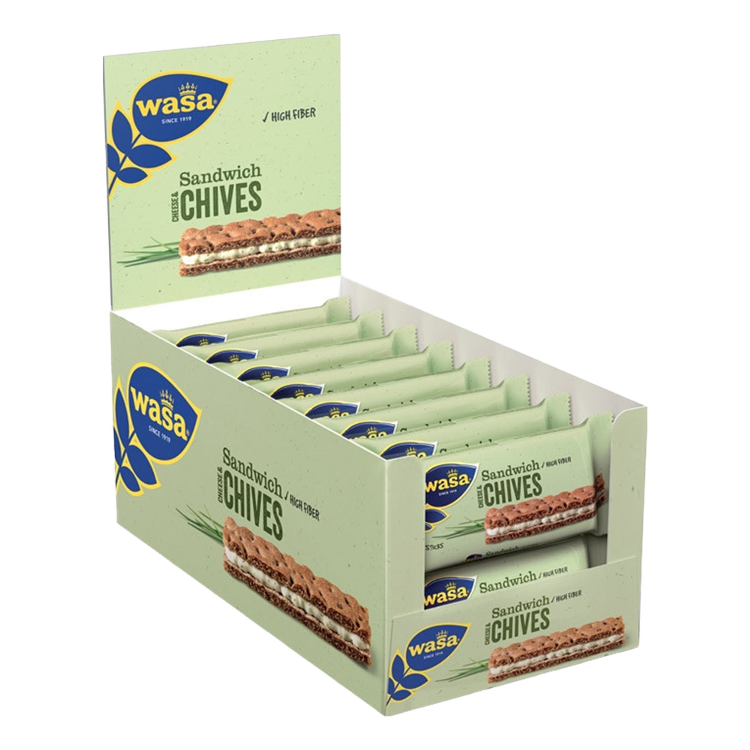 Wasa Sandwich Cheese & Chives Storpack - 24-pack