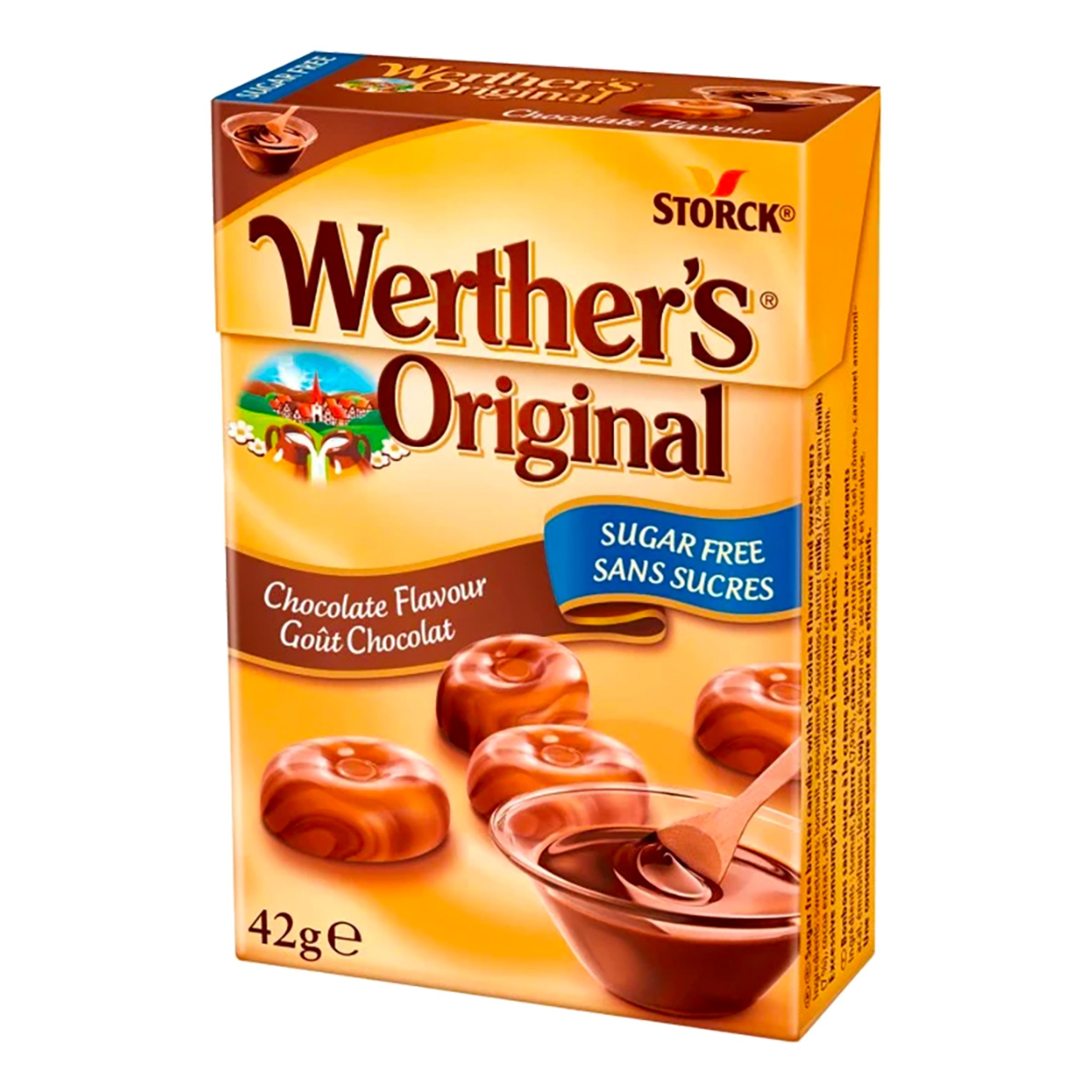 Läs mer om Werthers Choco Sockerfri - 42 gram