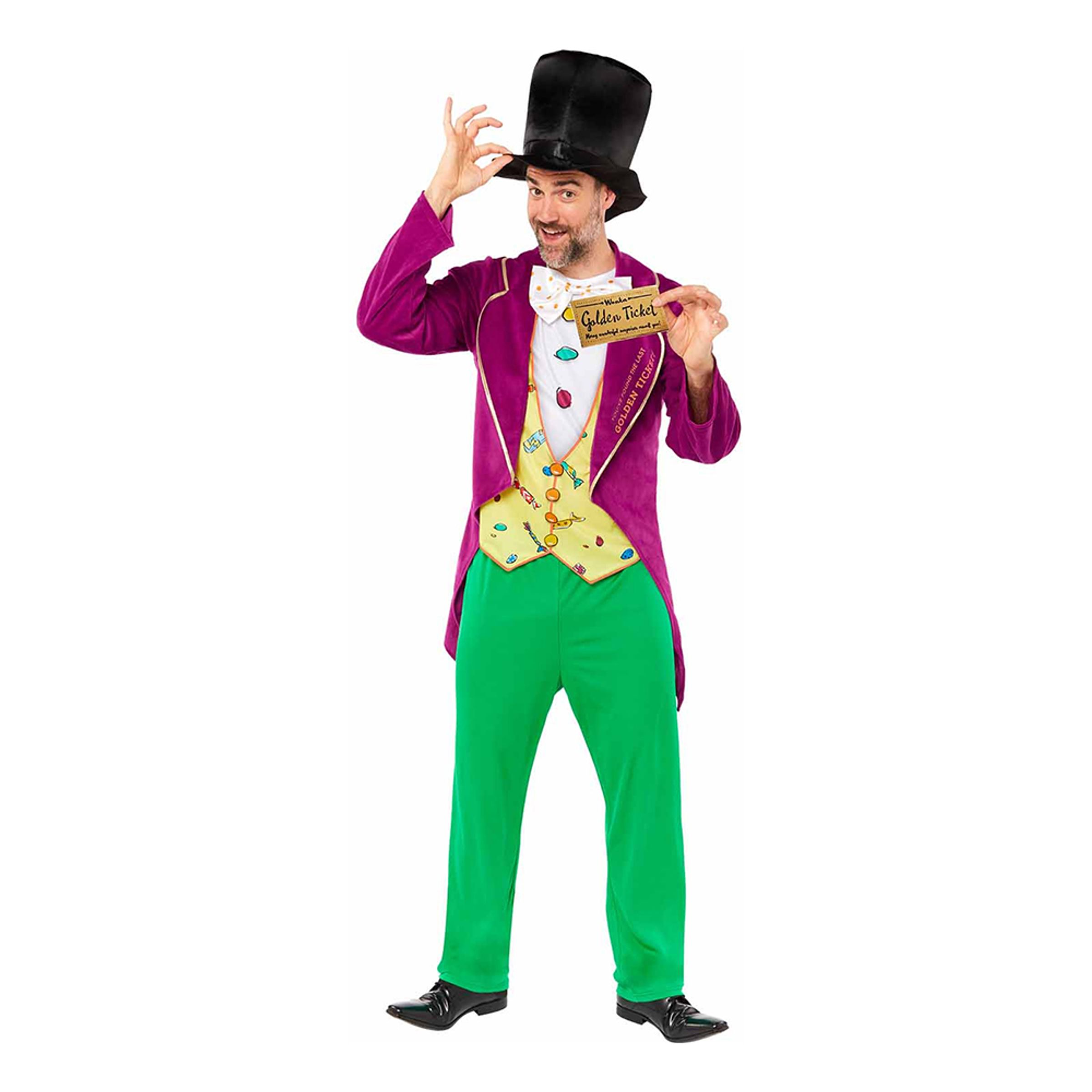 Läs mer om Willy Wonka Maskeraddräkt - Large