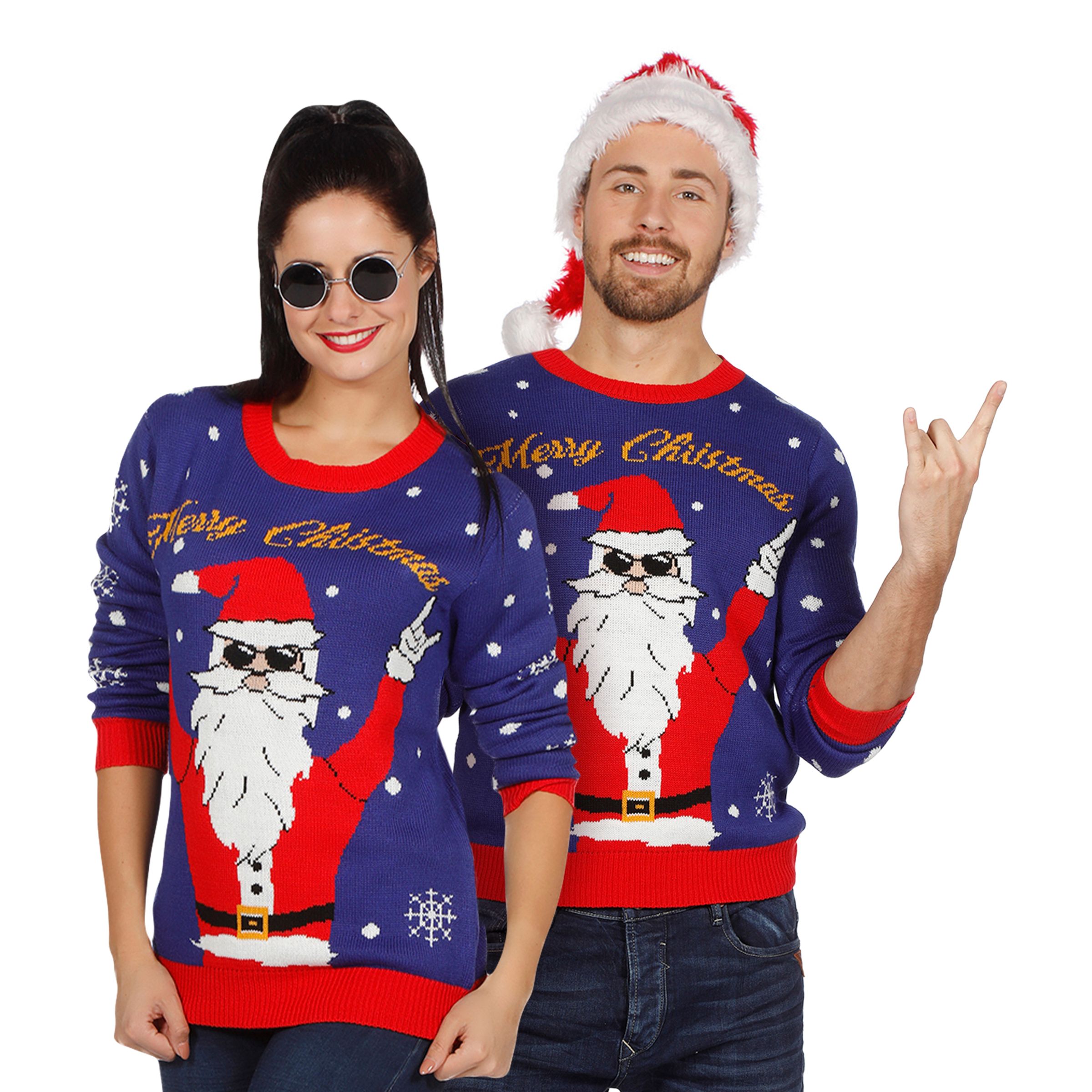 Jultröja Rocking Santa Merry Christmas - Small | Hem - Teman - Färger - Blå | Pryloteket