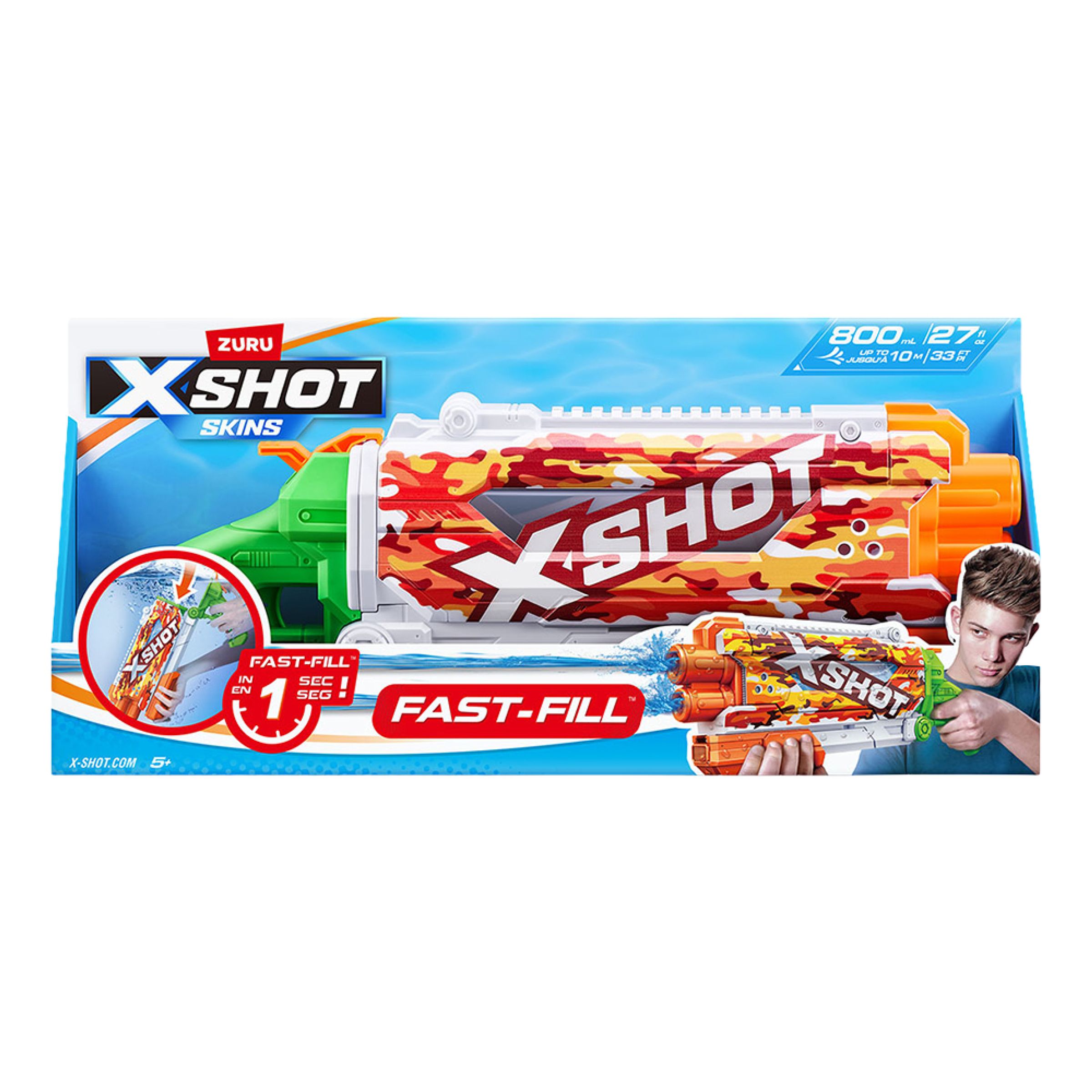 X-Shot Fast-Fill Skins Pump Action Vattenpistol | Hem - Roliga Prylar - Spel & Lek - Utomhuslek | Maskeradspecialisten