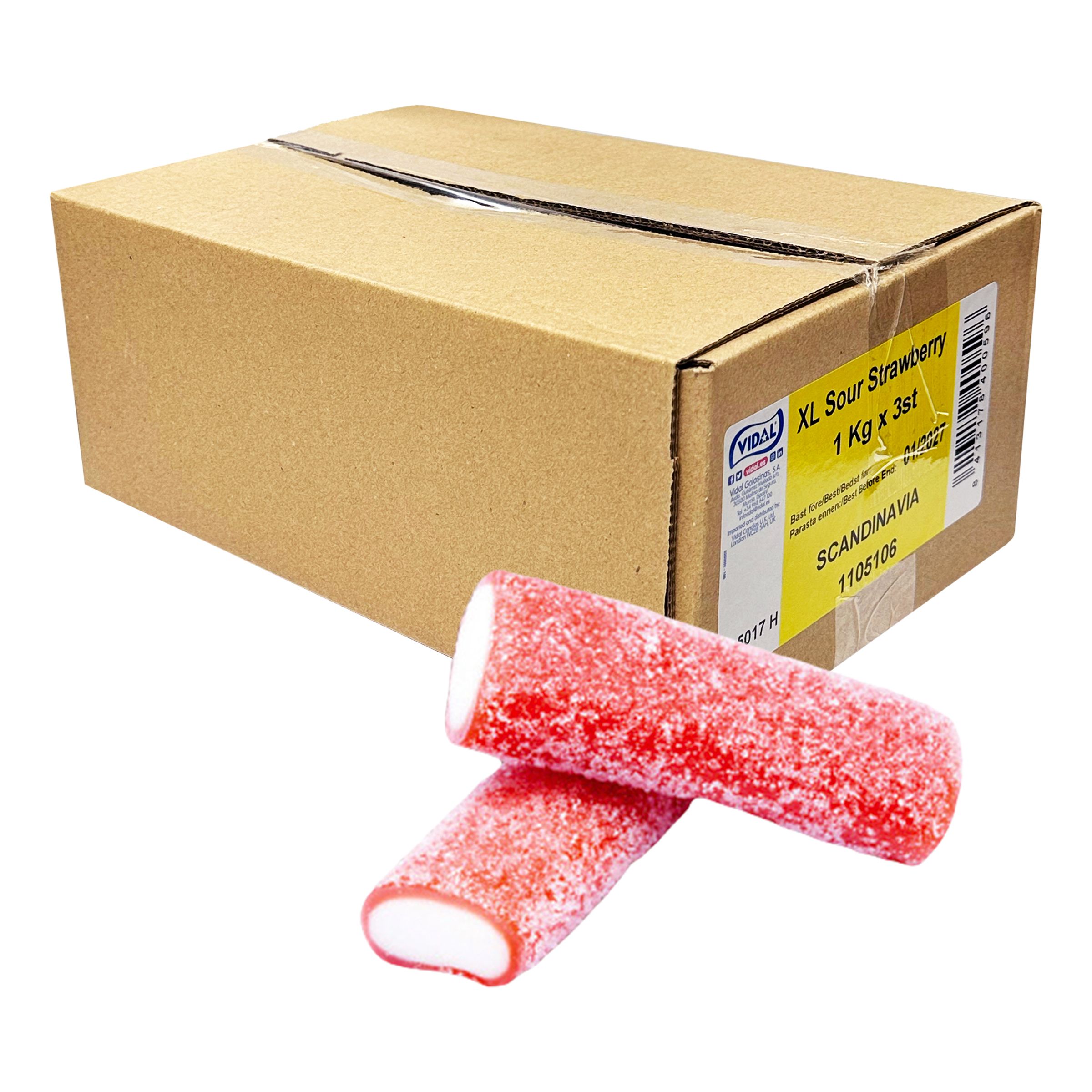 XL Sour Strawberry Storpack - 3 kg | Hem - Godis & Läsk - Godis - Surt Godis | Party Outlet