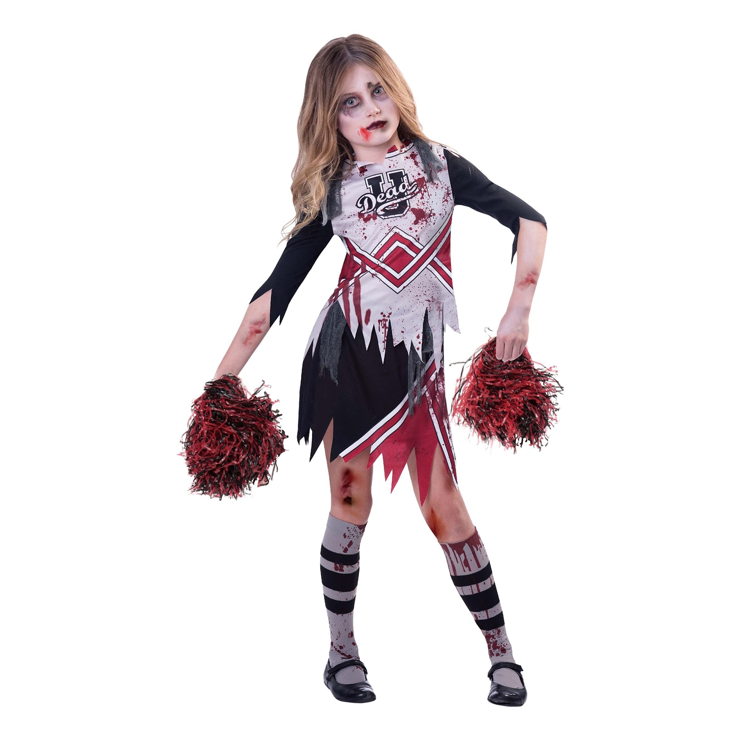 Läs mer om Zombie Cheerleader Barn Maskeraddräkt - Small