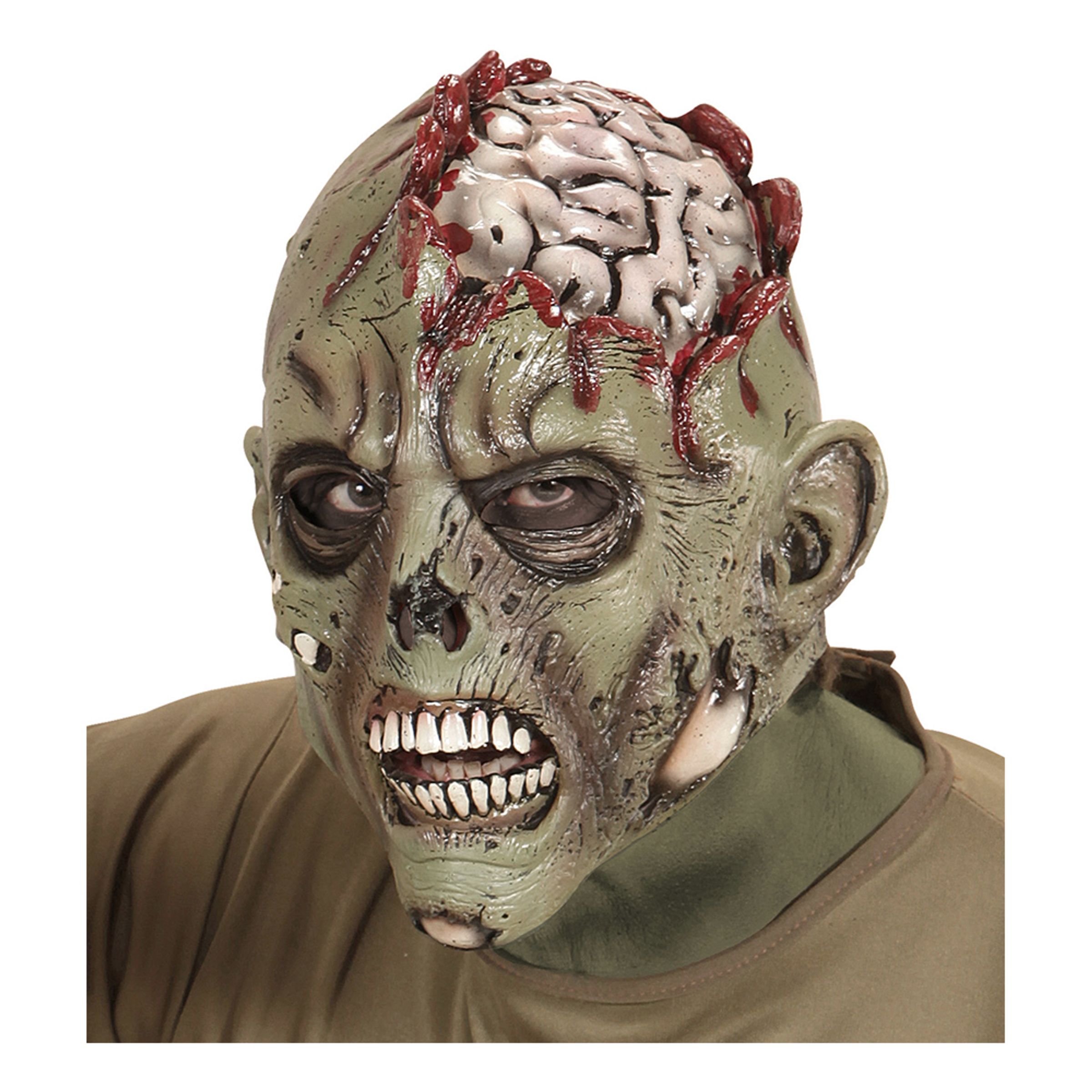 Zombie med Blottande Hjärna Mask - One size