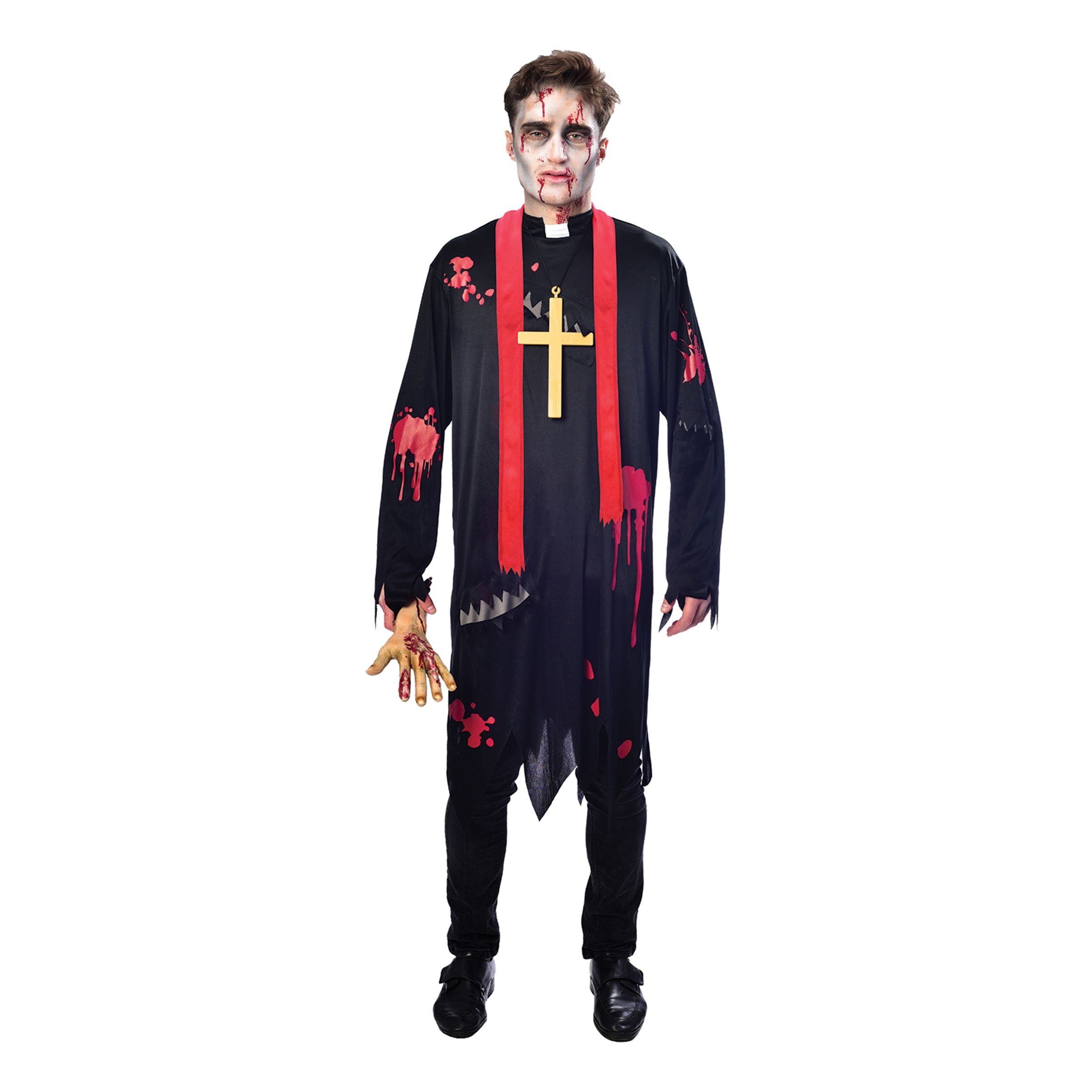 Zombie Präst Maskeraddräkt - Large