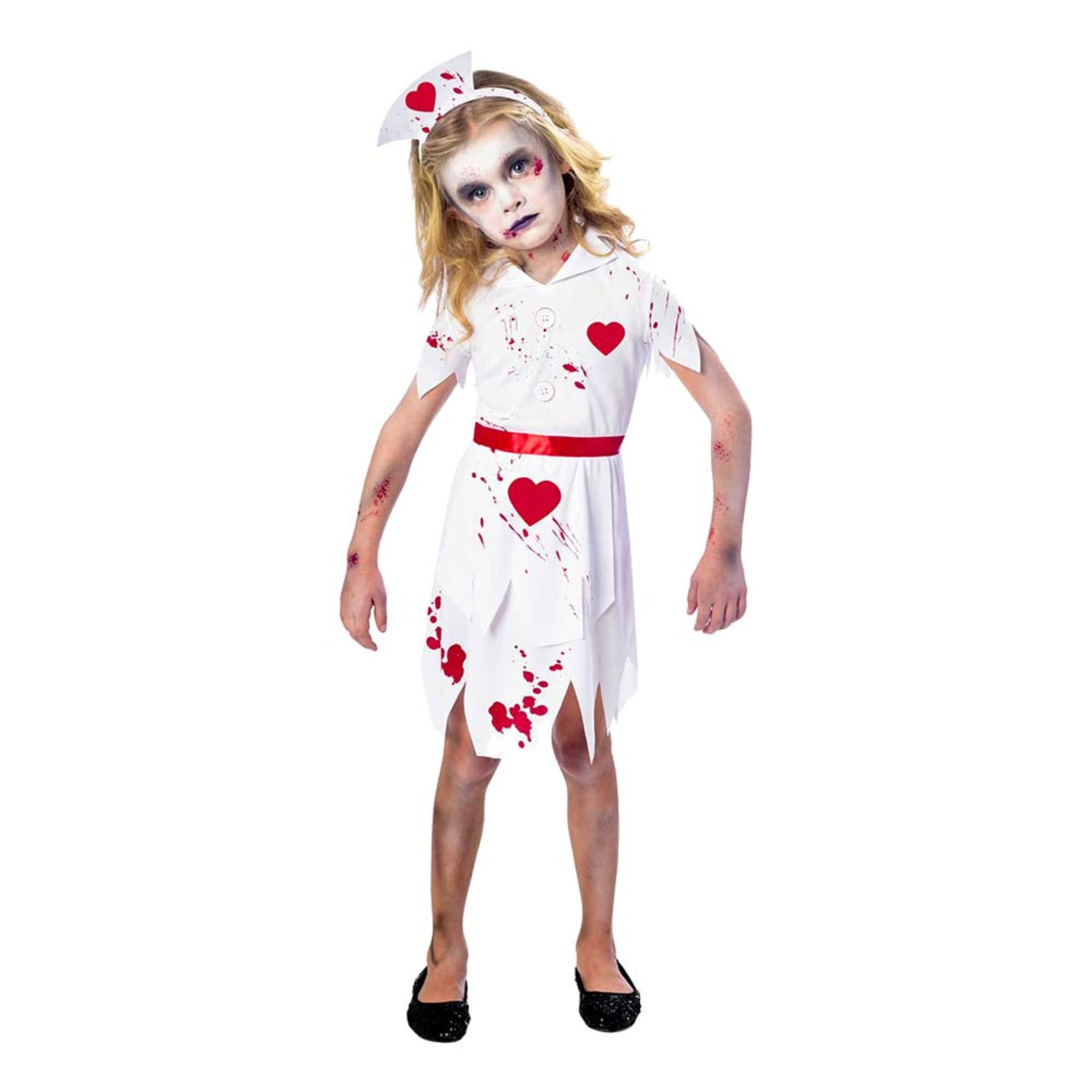 Läs mer om Zombie Sjuksköterska Barn Maskeraddräkt - X-Large
