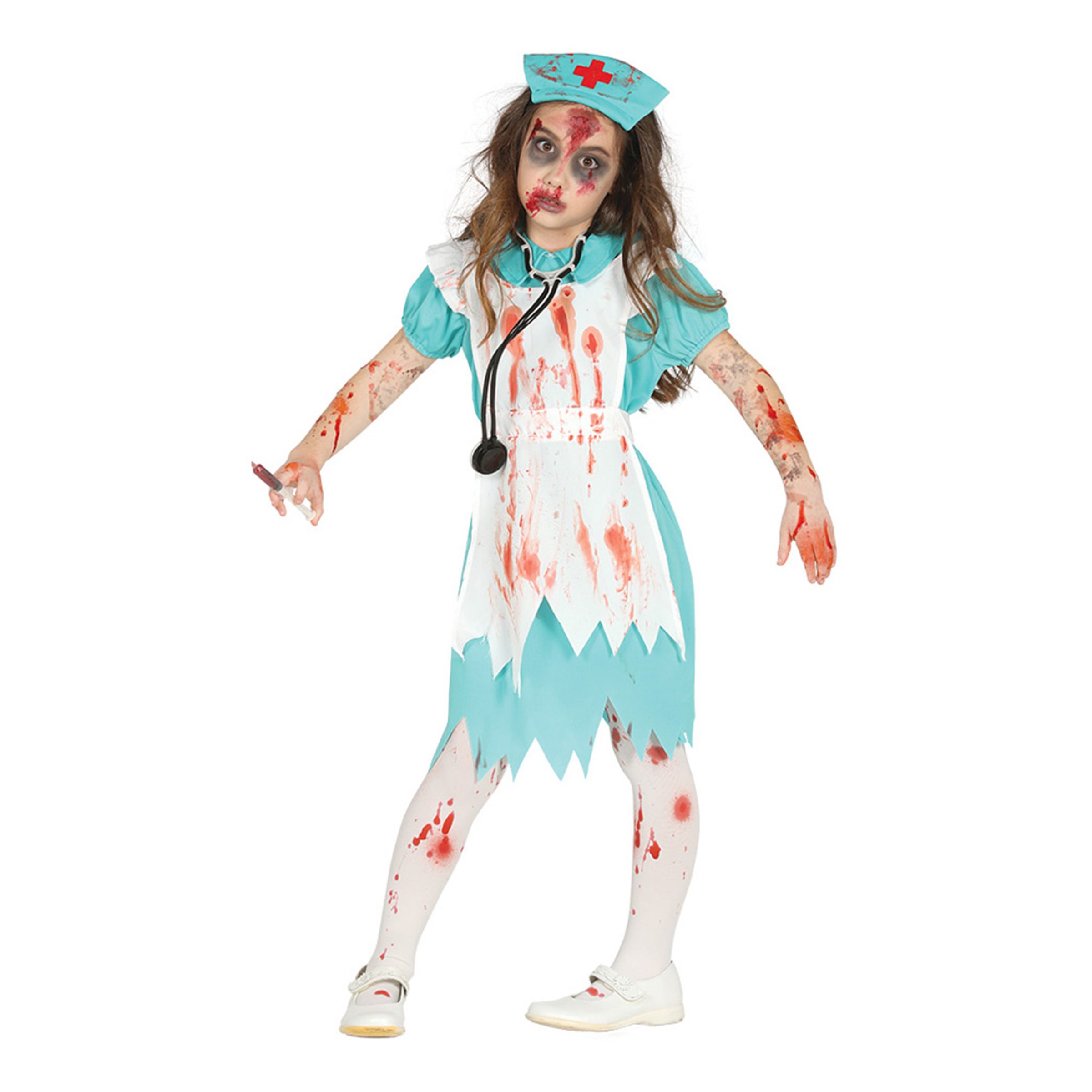 Zombiesköterska Barn Maskeraddräkt - X-Large