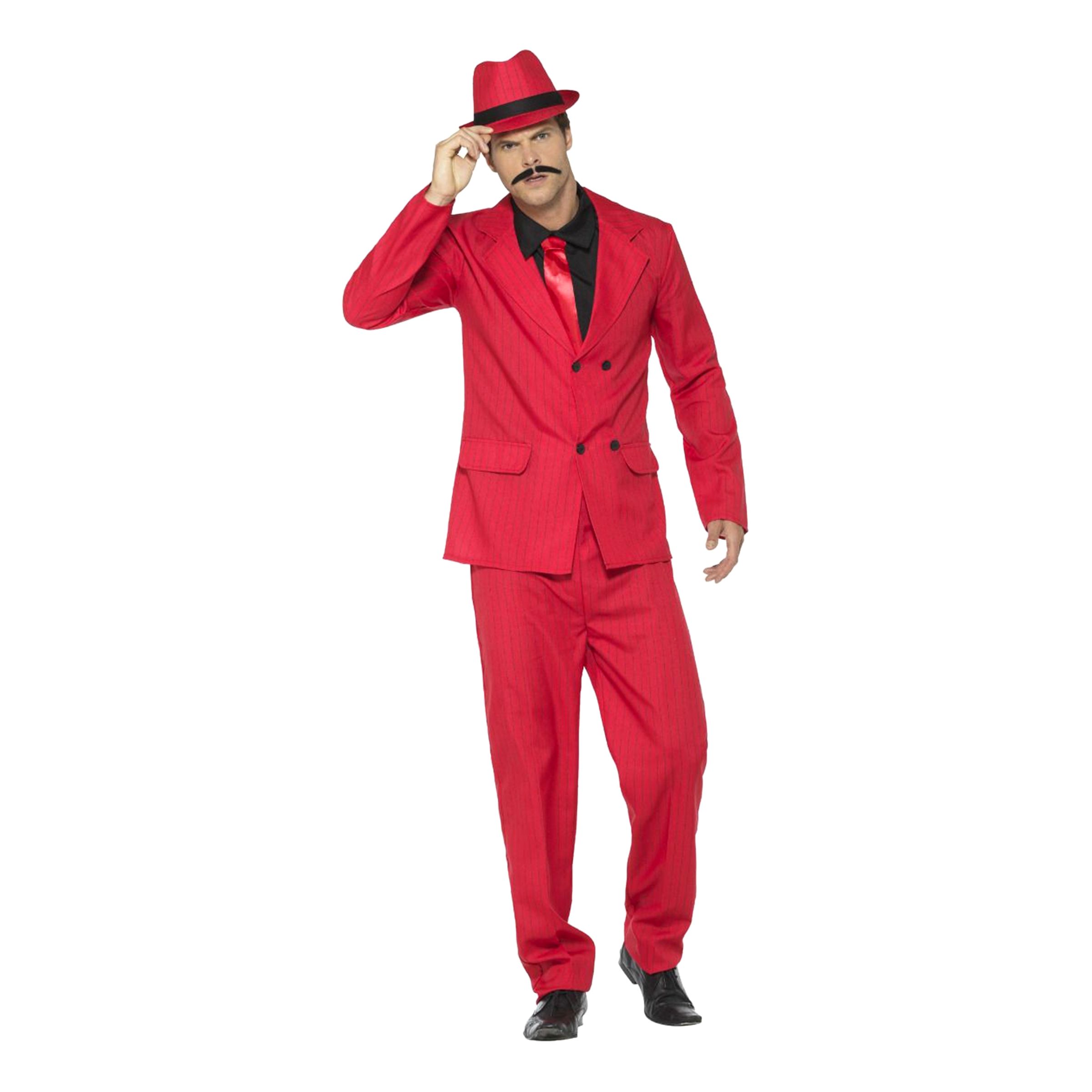 Zoot Kostym Röd Maskeraddräkt - Large
