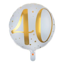 Folieballong 40 Vit/Guld