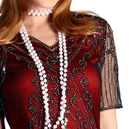 Bildspel - 20-tals Gatsby Klänning Röd Maskeraddräkt Deluxe