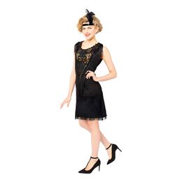 Lysbildefremvisning - 20'erne Sort Flapperkjole Kostume