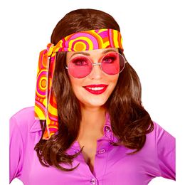 Bildspel - 70-tals Brun Lång Peruk med Pannband