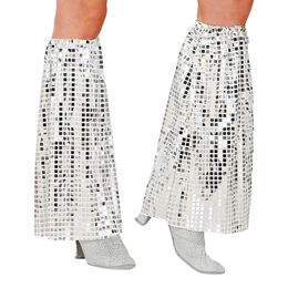 70-tals Disco Benvärmare Paljett Silver