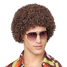 70-tals Disco Brun Peruk