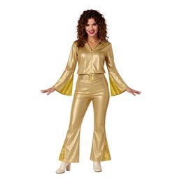 70-tals Disco Dam Guld Maskeraddräkt