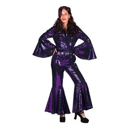 70-tals Disco Jumpsuit Lila Maskeraddräkt Deluxe
