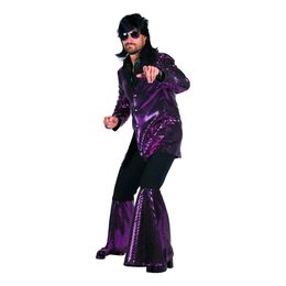 70-tals Disco Kostym Lila Maskeraddräkt Deluxe