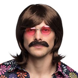 70-tals Peruk med Mustasch