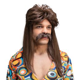 70-tals Perukset Brun