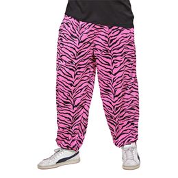 80-tals Baggy Byxor Zebra Rosa