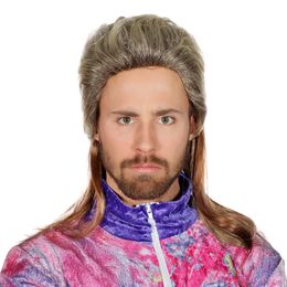 80-tals Hockeyfrilla Blond/Brun Peruk