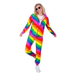 Lysbildefremvisning - 80'er Tracksuit Regnbuefarvet Kostume