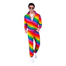 Lysbildefremvisning - 80'er Tracksuit Regnbuefarvet Kostume