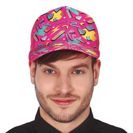 80-tals Keps Rosa med Mönster