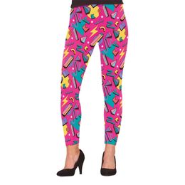 80-tals Leggings Rosa Mönstrade