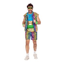 80-tals Neon Leopard Herr Maskeraddräkt