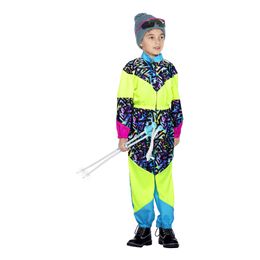 80-tals Neon Skidoverall Barn Maskeraddräkt