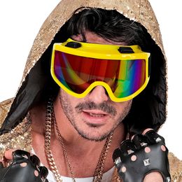 Bildspel - 80-tals Skidglasögon Neongul