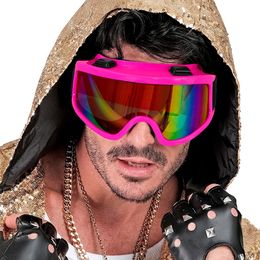 Bildspel - 80-tals Skidglasögon Neonrosa