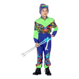 80-tals Skidoverall Blå/Grön Barn Maskeraddräkt