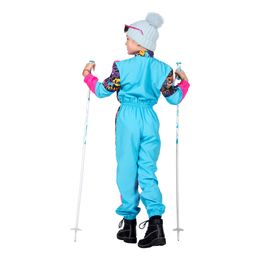 Bildspel - 80-tals Skidoverall Rosa/Blå Barn Maskeraddräkt